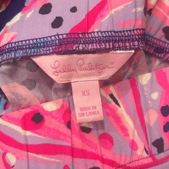 Lilly Pulitzer Wide Leg Zebra Floral Print Lounge Pants Blue Pink Womens Size XS - Picture 7 of 8
